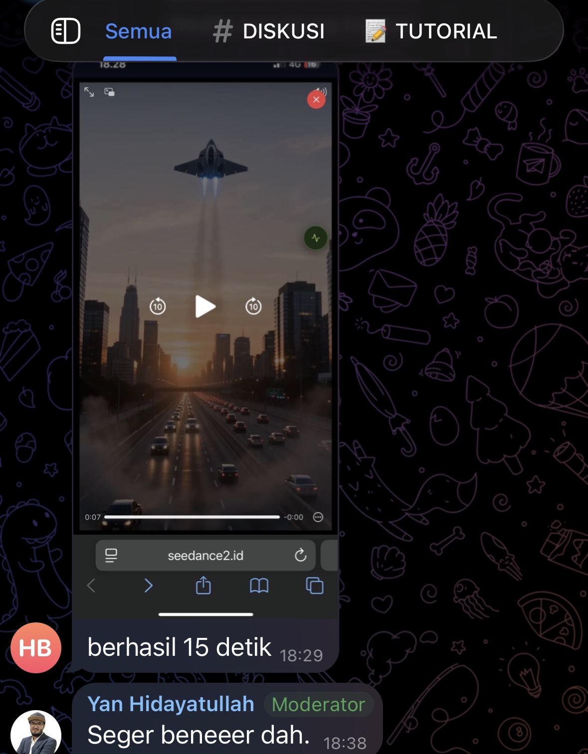 Member berhasil generate video 15 detik