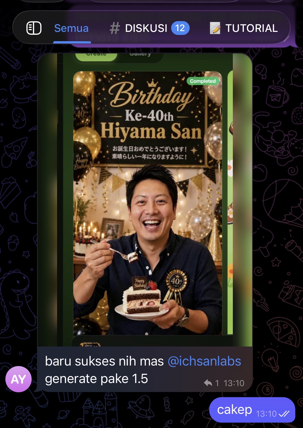 Member berhasil generate video ulang tahun